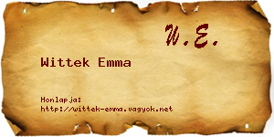 Wittek Emma névjegykártya